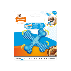 Brinquedo Osso Nylabone Puppy Teething “X” sabor a Beef